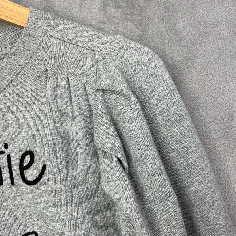Charter Club Women’s PM Long Sleeve Gray Scottie Dog Graphic Puff Sweatshirt. - Picture 5 of 7